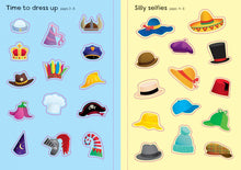 Load image into Gallery viewer, Usborne Little Stickers Funny Hats Paperback Book
