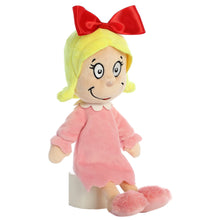 Load image into Gallery viewer, Aurora Dr. Seuss Set of 2 Plush: 14" Bunny Grinch and 12" Cindy Lou Who, with Myriads Drawstring Bag
