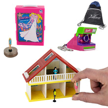 Load image into Gallery viewer, Super Impulse World's Smallest Barbie Bundle: Barbie's Malibu Dreamhouse, Barbie Fashion Case, and Barbie Polaroid Camera with Exclusive Drawstring Bag