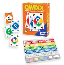 Load image into Gallery viewer, Gamewright Qwixx Card Game with 600 Replacement Score Pads and Drawstiring Giftbag