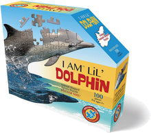 Load image into Gallery viewer, Madd Capp Puzzles Jr. - I AM LiL' DOLPHIN Animal-Shaped Jigsaw Puzzle, 100 Pieces