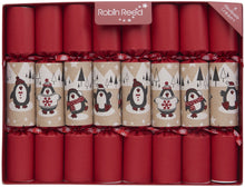 Load image into Gallery viewer, Robin Reed Penguin Playtime Christmas Crackers, Set of 8 (10")