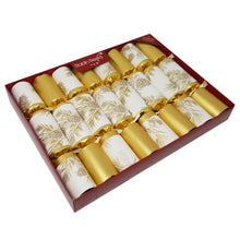Load image into Gallery viewer, Robin Reed English Holiday Christmas Crackers, Pack of 8 x 10" - Gold Glitter Pine Cone