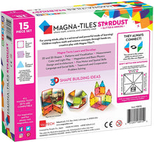 Load image into Gallery viewer, MAGNA - TILES Stardust Set, The Original Magnetic Building Tiles for Creative Open-Ended Play, Educational Toys for Children Ages 3 Years + (15 Pieces Including Glitter and Mirrors)