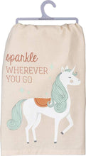 Load image into Gallery viewer, Primitives by Kathy 2 Kitchen Towels Llamas Are My Spirit Animal and Sparkle Wherever You Go Unicorn