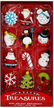 Load image into Gallery viewer, Kurt Adler Mini Christmas Tree Decoration Set: 24-Piece Mini Ornaments with Hangers and Gold Tree Topper
