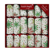 Load image into Gallery viewer, Robin Reed English Holiday Christmas Crackers, Pack of 12 - 10" Multi Glitter Snowflake
