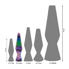 Load image into Gallery viewer, Schylling Lava Lamp 14.5" Silver Glitter, Clear Liquid, Tri-Colored Globe, Decal Base Colormax Galaxy