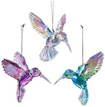 Load image into Gallery viewer, Kurt Adler Iridescent Hummingbird Ornaments with Hangers Set of 9