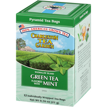 Load image into Gallery viewer, Charleston Tea Garden Green Tea Flavored with Mint 12 Pyramid Tea Bags