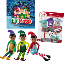 Load image into Gallery viewer, The Elf on the Shelf: Elf Mates Tri-Pack Dark Tone Elves with Sweet Tees Multipack - 3 Elf-Sized Holiday T-Shirts