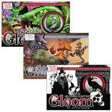 Load image into Gallery viewer, Atlas Games Gloom Set of 3: Gloom Second Edition, Fairytale Gloom, and Cthulhu Gloom