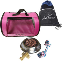 Load image into Gallery viewer, Perfect Petzzz Beagle Plush Dog with Pink Tote, Toy Dog Food, Treats, Chew Toy with Drawstring Bag