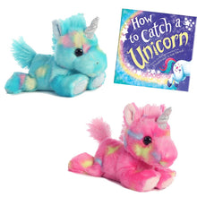 Load image into Gallery viewer, Aurora World How to Catch A Unicorn Bundle: Includes 2 Stuffed Plush Unicorns and Hardcover Storybook