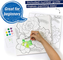 Load image into Gallery viewer, Faber-Castell Paint by Number Watercolor Bold Floral - Adult Paint by Number Kit on Canvas - DIY Flower Painting