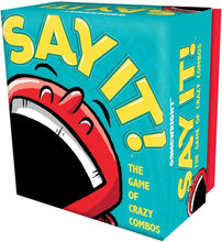 Load image into Gallery viewer, Gamewright Party Game Set of 4: Think 'N Sync, In a Pickle, Say It!, Hit or Miss with Myriads Drawstring Bag