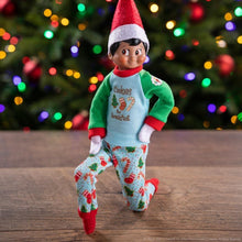 Load image into Gallery viewer, The Elf on the Shelf Claus Couture Cookies for Breakfast Set of 2: Yummy Cookie Nightgown and Yummy Cookie PJs, with Joy Travel Bag