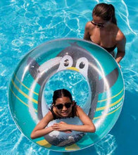 Load image into Gallery viewer, Swimline 40" Inflatable Pool Float 2-Pack: Penguin &amp; Polar Bear Flurry Rings Transparent Snow Effect