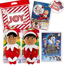 Load image into Gallery viewer, The Elf on the Shelf Dark Girl and Boy Plushee Pals with an Elf Story &amp; Santa's St. Bernards DVDs