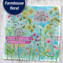 Load image into Gallery viewer, Faber-Castell Watercolor Paint by Number Farmhouse Floral - DIY Number Painting on Canvas Kit for Adults