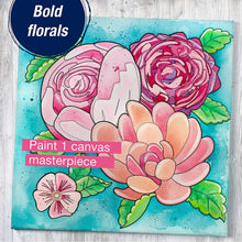 Load image into Gallery viewer, Faber-Castell Paint by Number Watercolor Bold Floral - Adult Paint by Number Kit on Canvas - DIY Flower Painting