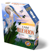 Load image into Gallery viewer, Madd Capp I AM BLUE HERON Animal-Shaped Jigsaw Puzzle, 300 Pieces