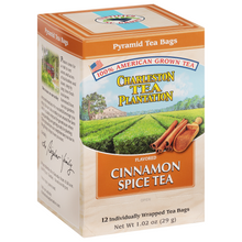 Load image into Gallery viewer, Charleston Tea Garden Cinnamon Spice Tea Pyramid Teabags, 12 Count