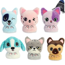 Load image into Gallery viewer, Aurora Pocket Pets Set of 6 Plush Toys: 5" Lola, Shrimp, Cooper, Rocco, Ziggy and Pepper with Myriads Drawstring Bag