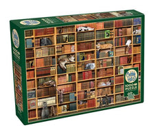 Load image into Gallery viewer, Cobble Hill 1000 Piece Puzzle The Cat Library -Sample Poster Included