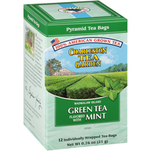 Load image into Gallery viewer, Charleston Tea Garden Green Tea Flavored with Mint 12 Pyramid Tea Bags