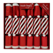 Load image into Gallery viewer, Robin Reed English Holiday Christmas Crackers, Pack of 12 x 10" - Candy Cane Stripe
