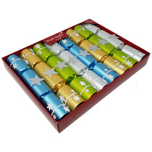 Load image into Gallery viewer, Robin Reed English Holiday Christmas Crackers, Pack of 8 x 10" - Super Glitter Stars