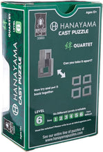 Load image into Gallery viewer, Bepuzzled QUARTET Hanayama Cast Metal Brain Teaser Puzzle (Level 6) Puzzles For Kids and Adults Ages 12 and Up