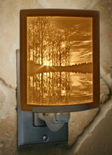 Load image into Gallery viewer, Lakeshore Sunset Curved Porcelain Lithophane Night Light