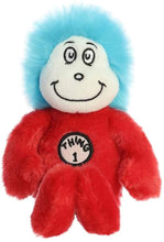 Load image into Gallery viewer, Aurora Dr. Seuss Plush Set of 3: Cat in The Hat 8 Inch, Thing 1, Thing 2 7 Inch, Myriads Drawstring Bag