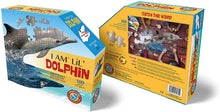Load image into Gallery viewer, Madd Capp Puzzles Jr. - I AM LiL' DOLPHIN Animal-Shaped Jigsaw Puzzle, 100 Pieces
