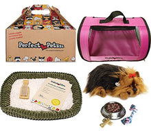 Load image into Gallery viewer, Yorkie Authentic Breathing Petzzz by Perfect Petzzz with Pink Tote For Plush Breathing Pet and Dog Food, Treats, and Chew Toy