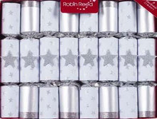 Load image into Gallery viewer, Robin Reed Silver Magic Stars Christmas Crackers, Set of 8 (10")