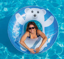 Load image into Gallery viewer, Swimline 40" Inflatable Pool Float 2-Pack: Penguin &amp; Polar Bear Flurry Rings Transparent Snow Effect