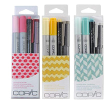 Load image into Gallery viewer, Collection of Copic Marker Doodle Pack – 3 Colors – Turquoise, Yellow and Pink