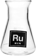 Load image into Gallery viewer, Drink Periodically Set of 6 Laboratory Erlenmeyer Flask Shot Glasses, Clear Glass-Rum-2.75oz each