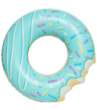 Load image into Gallery viewer, Inflatable 42" Donut Ring Pool Floats, Set of 2 Pink and Blue Swimming Rings, Drawstring Storage Bag