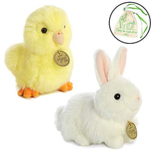 Load image into Gallery viewer, Aurora World Miyoni Easter Set 7" Angora White Bunny, Yellow Chick &amp; Drawstring Bag