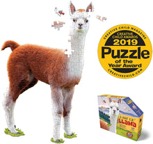 Load image into Gallery viewer, Madd Capp Puzzles Jr. - I AM LiL' LLAMA Animal-Shaped Jigsaw Puzzle, 100 Pieces