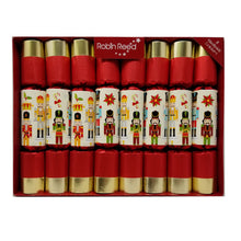 Load image into Gallery viewer, Robin Reed English Holiday Red Nutcracker Christmas Crackers, Set of 8 (10")