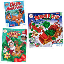 Load image into Gallery viewer, The Elf on the Shelf Activity Bundle of 3: Present Pile-Up Board Game, Dash Away All Card Game, and Santa's Activity Book