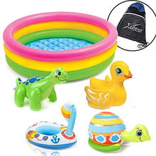 Load image into Gallery viewer, Intex Inflatable Set: Baby Pool, 4 Beach Themed Puff n Play Floating Water Toys, and Drawstring Bag