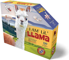 Load image into Gallery viewer, Madd Capp Puzzles Jr. - I AM LiL' LLAMA Animal-Shaped Jigsaw Puzzle, 100 Pieces