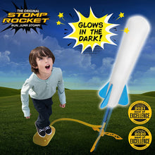 Load image into Gallery viewer, Stomp Rocket The Original Jr. Glow Rocket Launcher, 4 Foam Rockets and Toy Air Rocket Launcher - Glows in The Dark