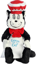 Load image into Gallery viewer, Aurora Dr. Seuss Plush Set of 3: 12" Cindy Lou Who, 14" Chef Cat in the Hat, 14" Chef Grinch, Green with Myriads Drawstring Bag